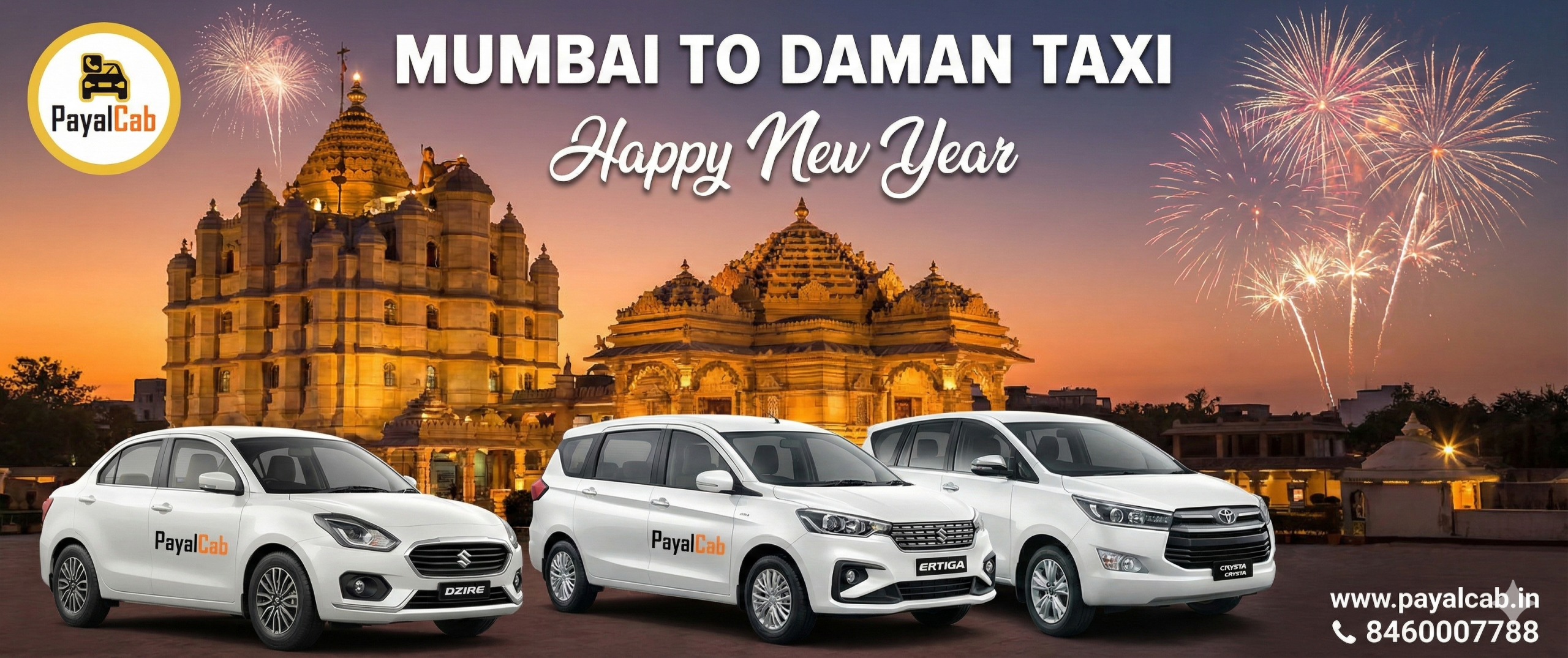 Mumbai to Daman Cab Fare for New Year 2026 – Best Price Guarantee Payal Cab