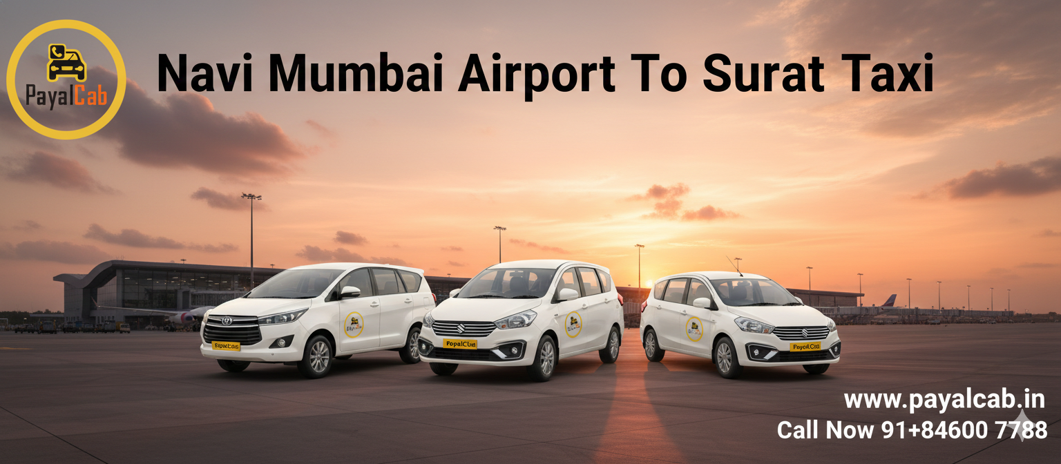 Navi Mumbai Airport to Surat Taxi Road Trip: Distance, Time and Useful Travel Information payal cab