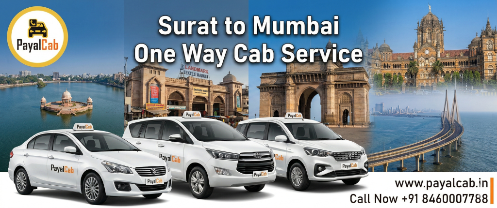 Surat to Mumbai One Way Cab Service | No Return Fare Charged Payal Cab